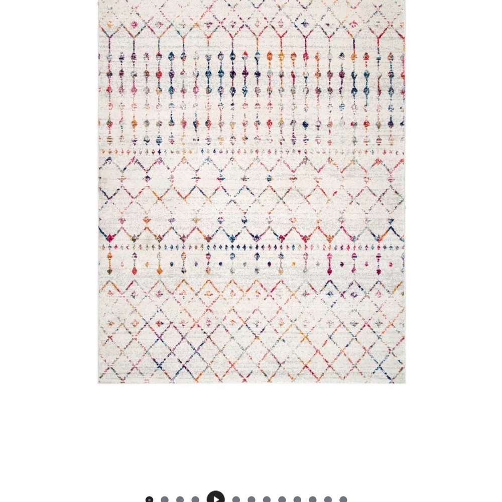 Bodrum Ivory Rug with Multicolor Geometric Dots and Diamonds